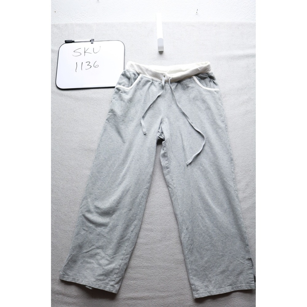 Tommy Hilfiger Pajama Pants Womens Small Gray Sleepwear Lounge Wide Leg 1136
